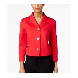 Tommy Hilfiger Red Turnlock Cropped Blazer